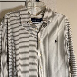 Ralph Lauren Men's Shirt - Black and White Stripes
